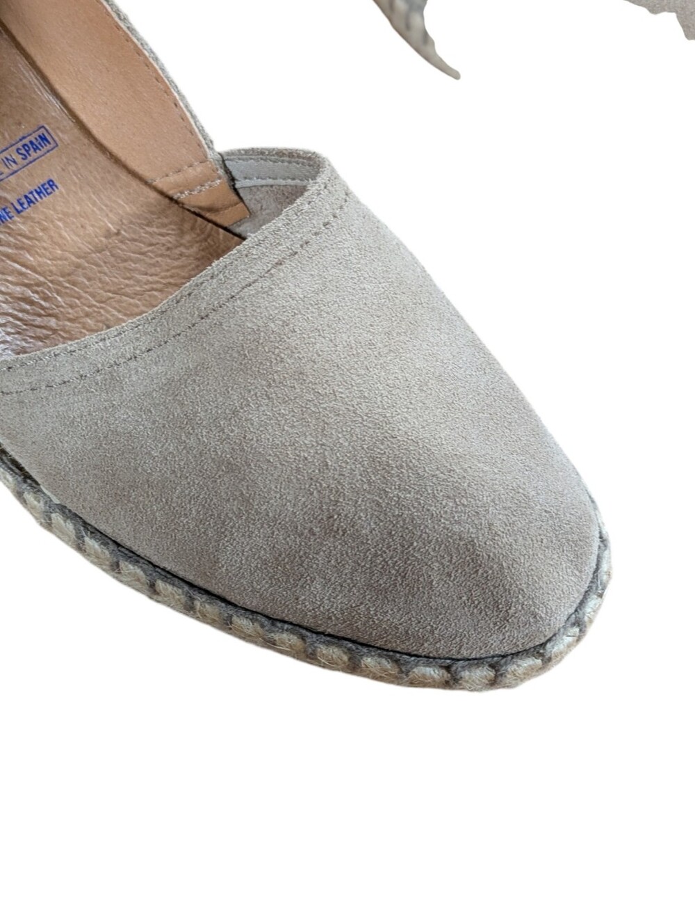 Verbenas Taupe Suede Espadrille Wedge Shoes Size 39 - Picture 6 of 13
